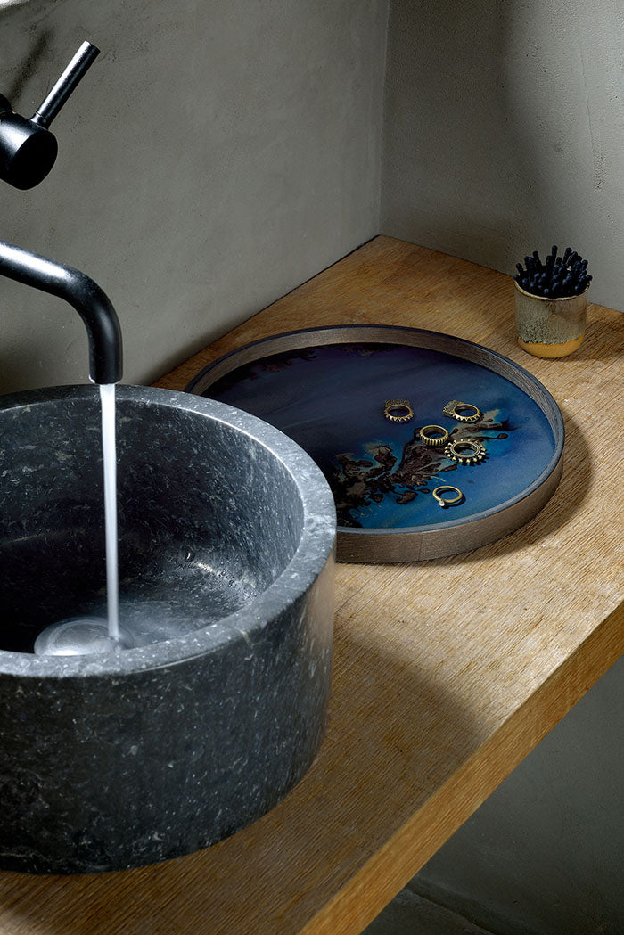 Slate Organic Glass Valet Tray