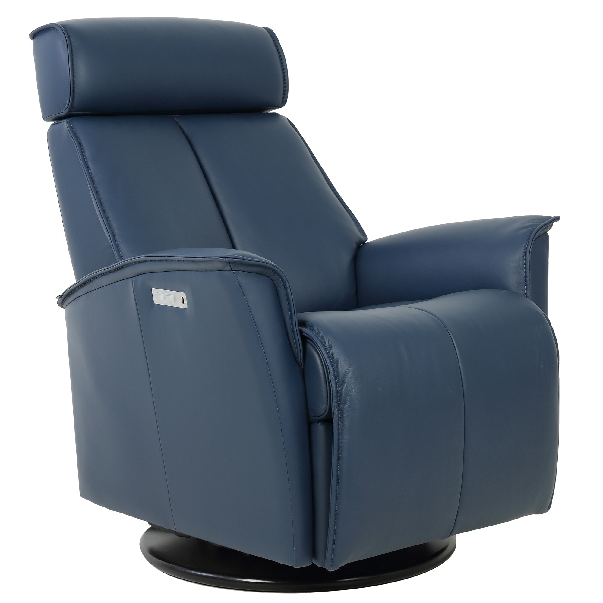 Fjords Venice Power Recliner in Soft Leather Blue SL291