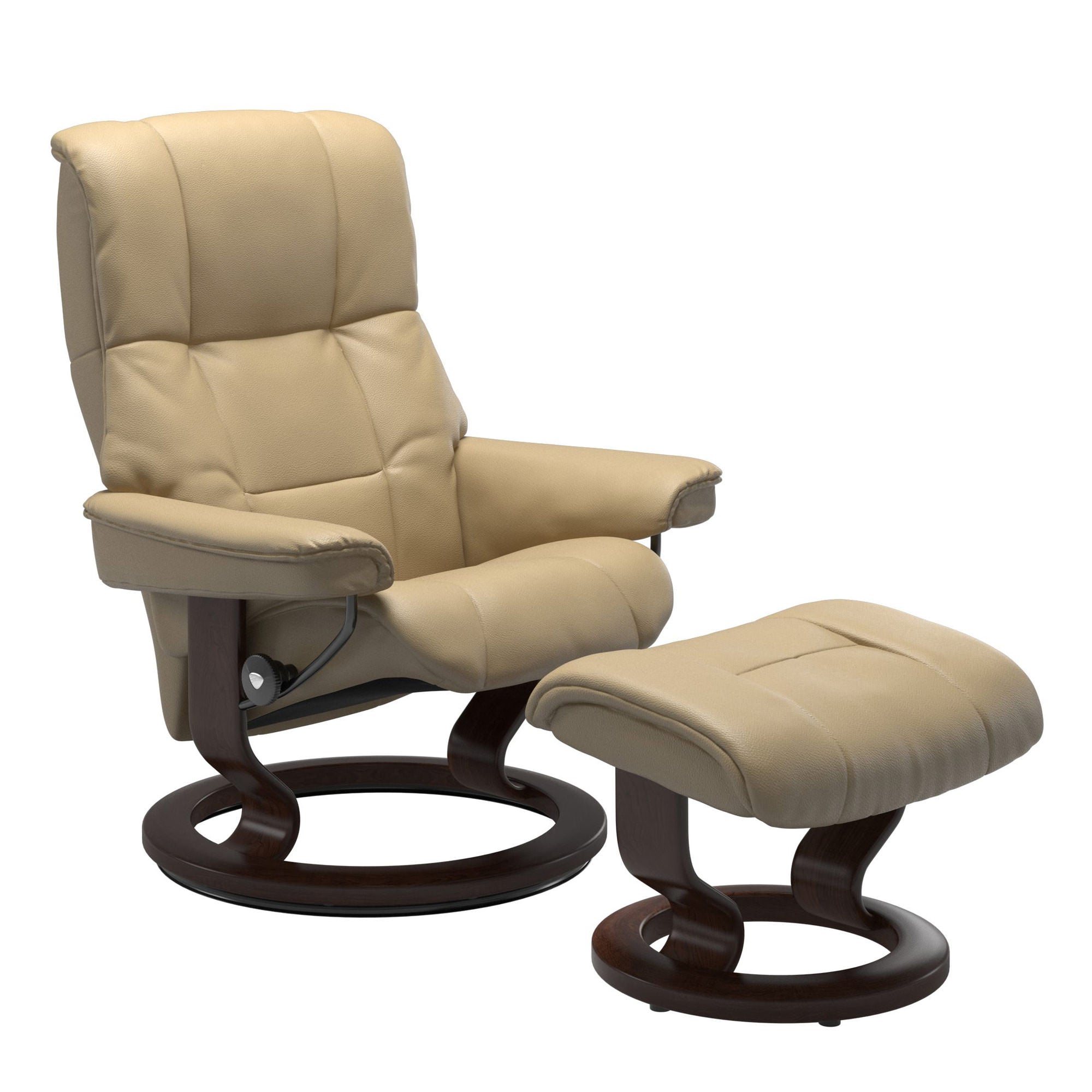 Stressless Mayfair Medium Recliner & Ottoman - Classic - Velaro Beige - In Stock