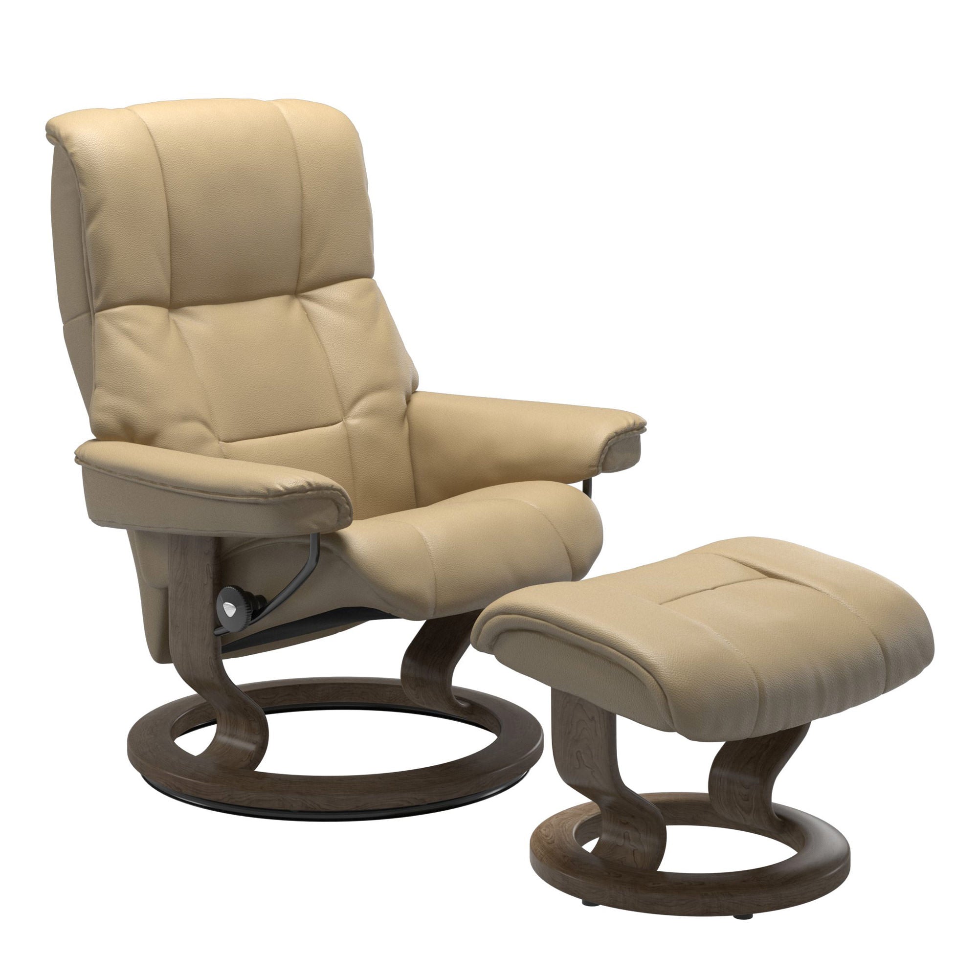 Stressless Mayfair Medium Recliner & Ottoman - Classic - Velaro Beige - In Stock