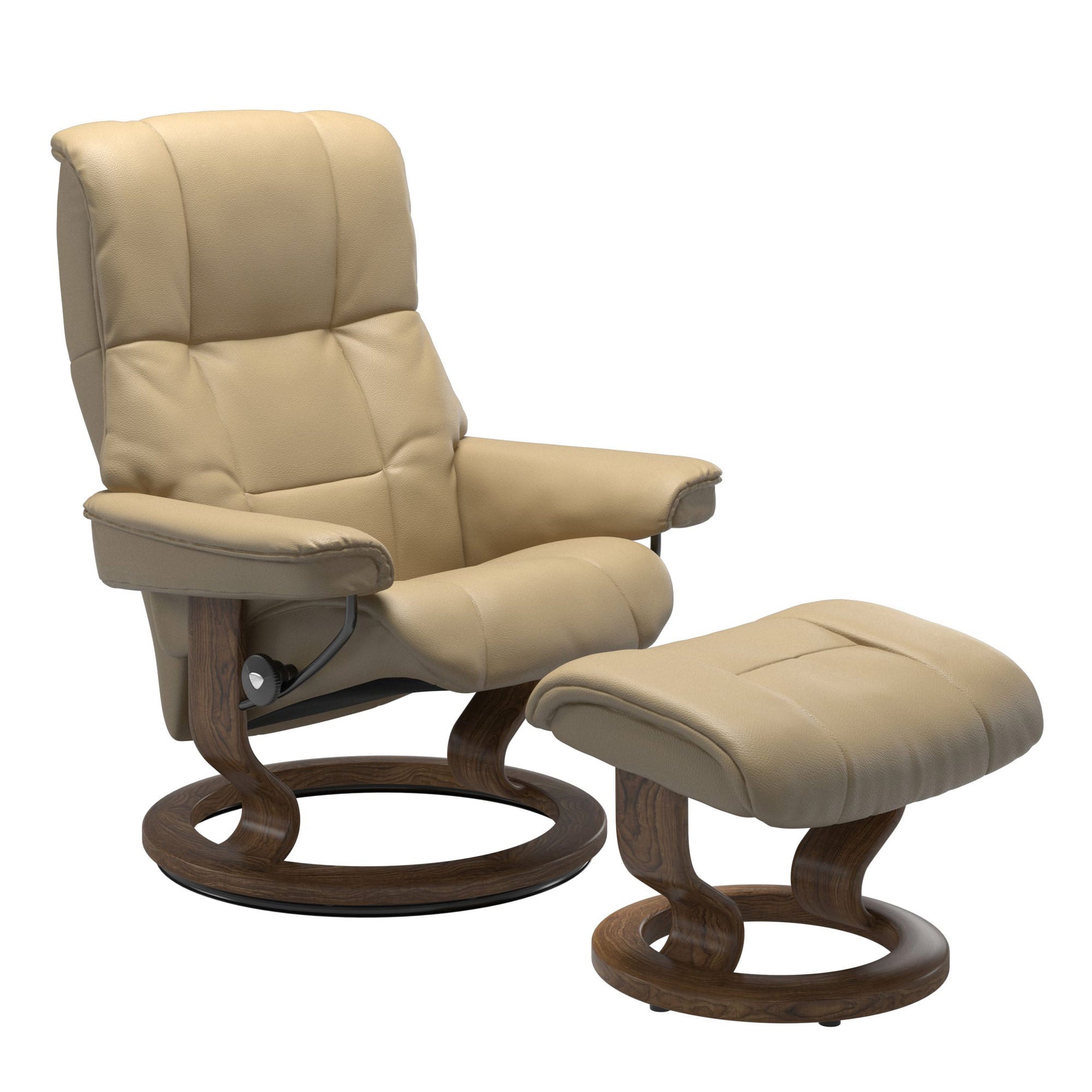 Stressless Mayfair Medium Recliner & Ottoman - Classic - Velaro Beige - In Stock