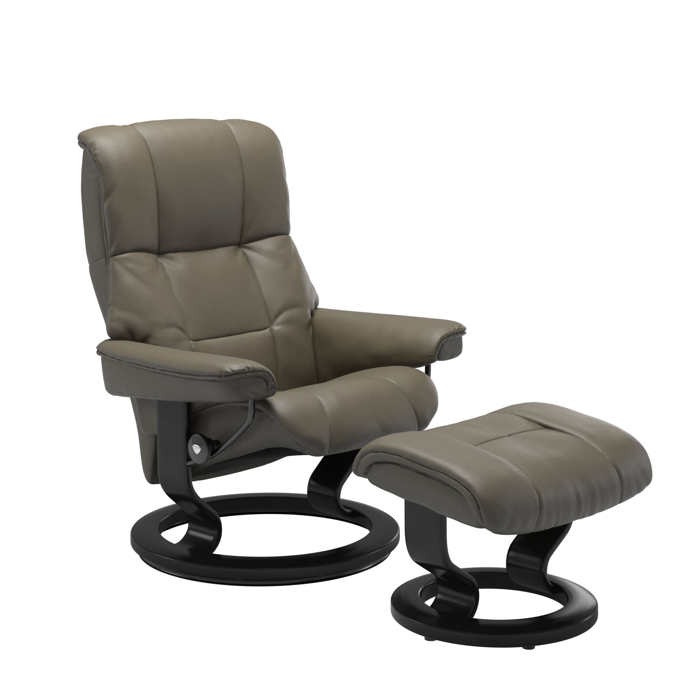 Stressless Mayfair Medium Recliner & Ottoman - Classic - Velaro Forest Green - In Stock