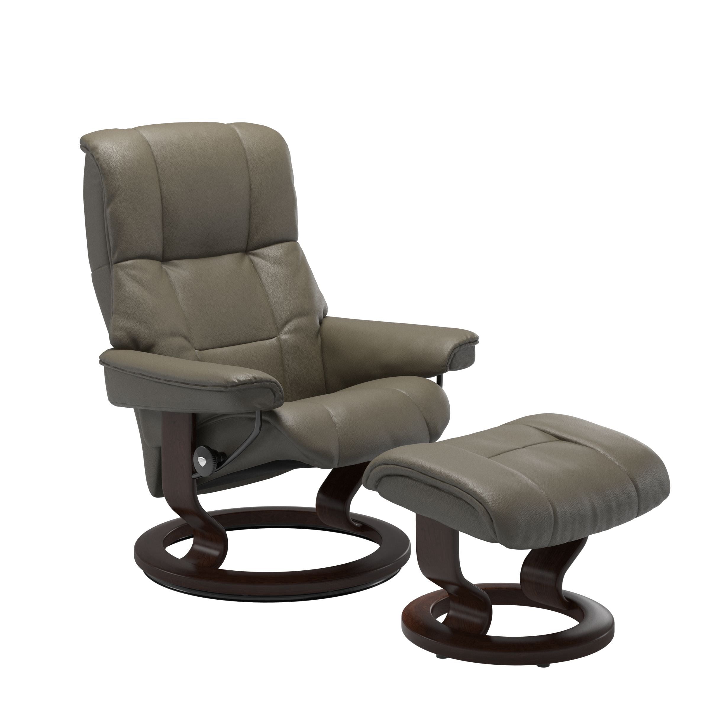 Stressless Mayfair Medium Recliner & Ottoman - Classic - Velaro Forest Green - In Stock