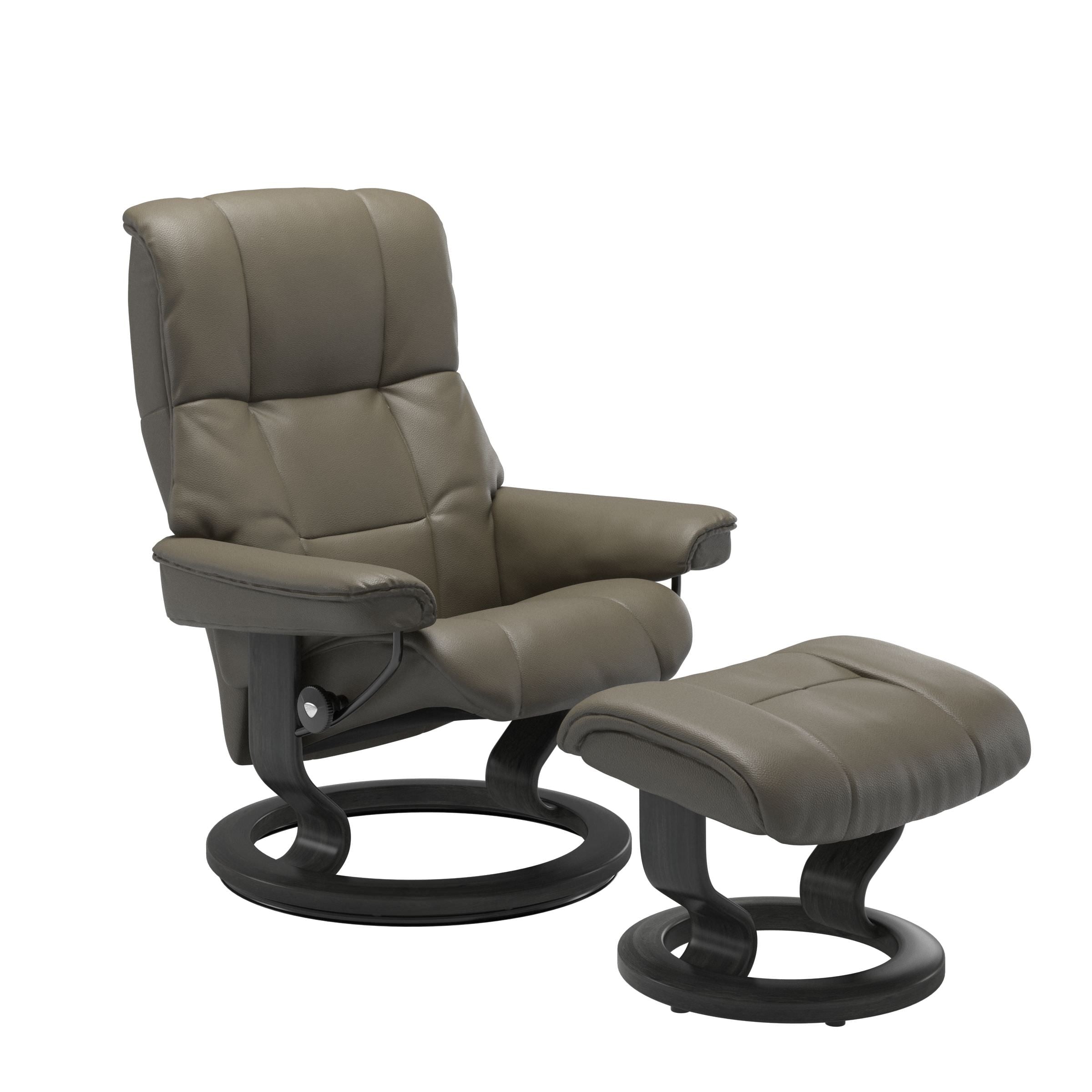 Stressless Mayfair Medium Recliner & Ottoman - Classic - Velaro Forest Green - In Stock