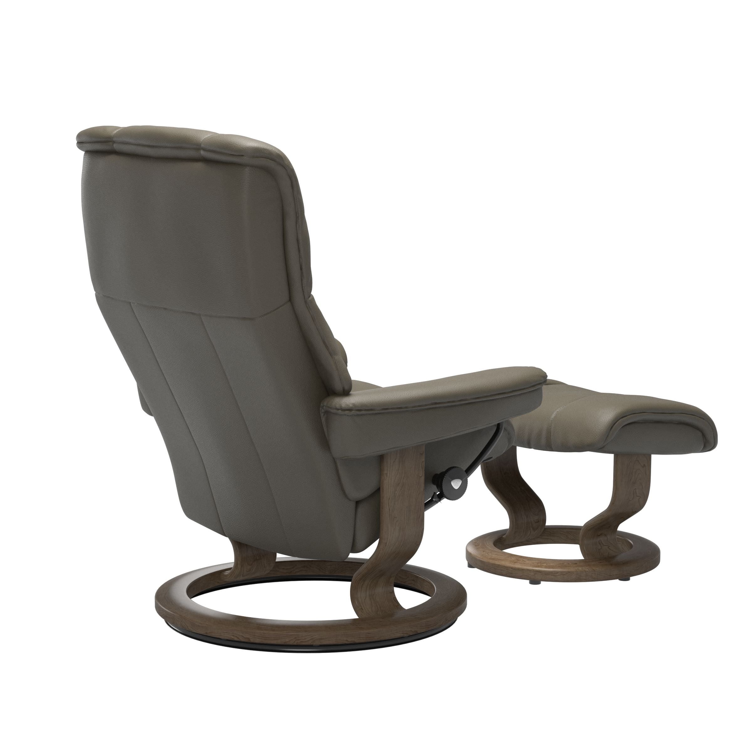 Stressless Mayfair Medium Recliner & Ottoman - Classic - Velaro Forest Green - In Stock