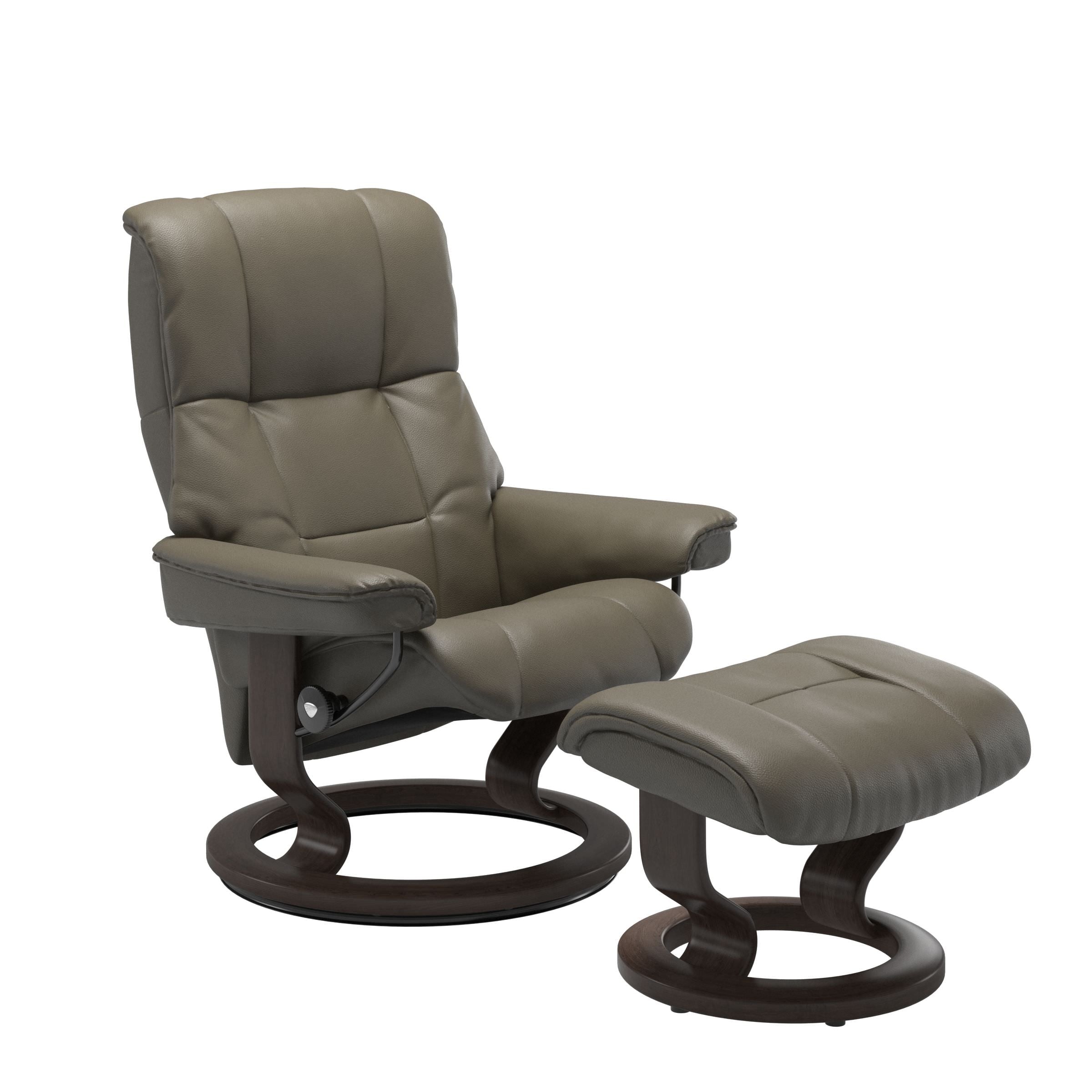 Stressless Mayfair Medium Recliner & Ottoman - Classic - Velaro Forest Green - In Stock