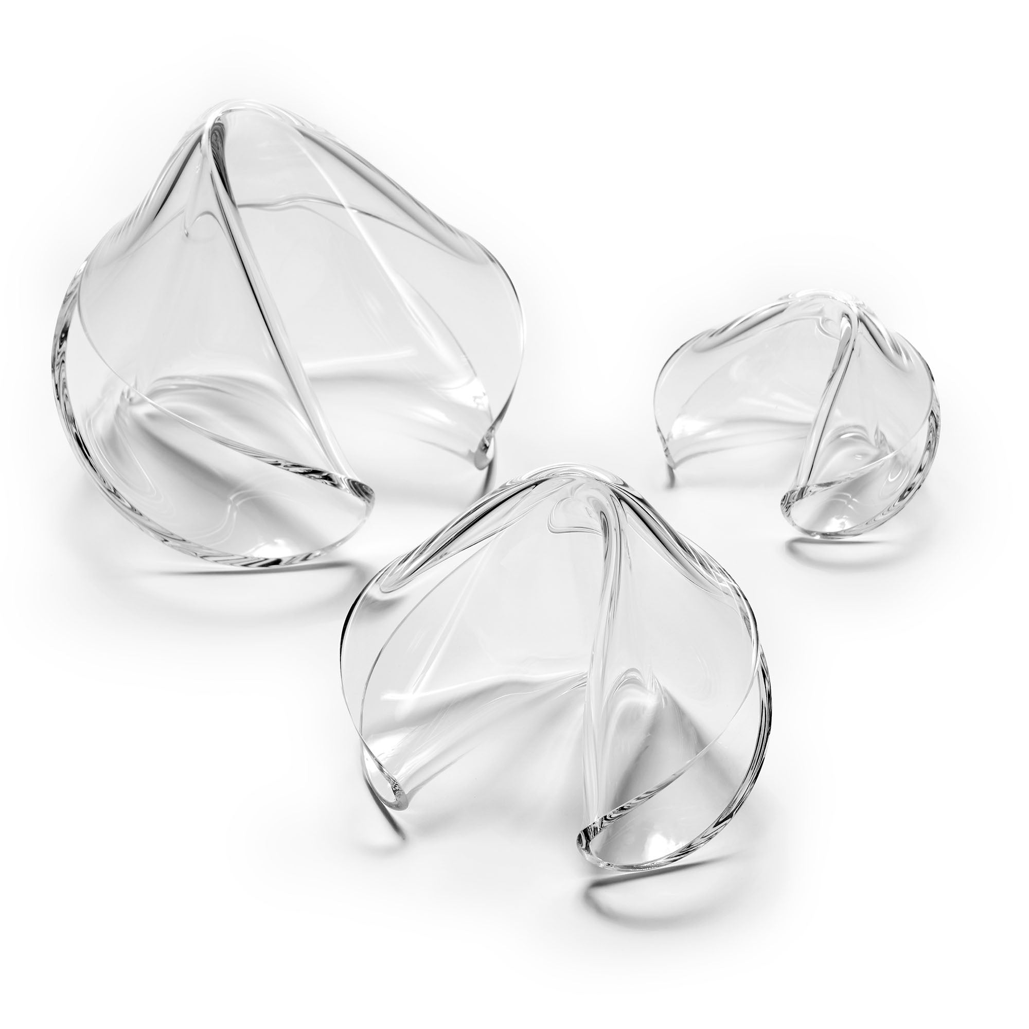 Three acrylic fortune cookie on a white background