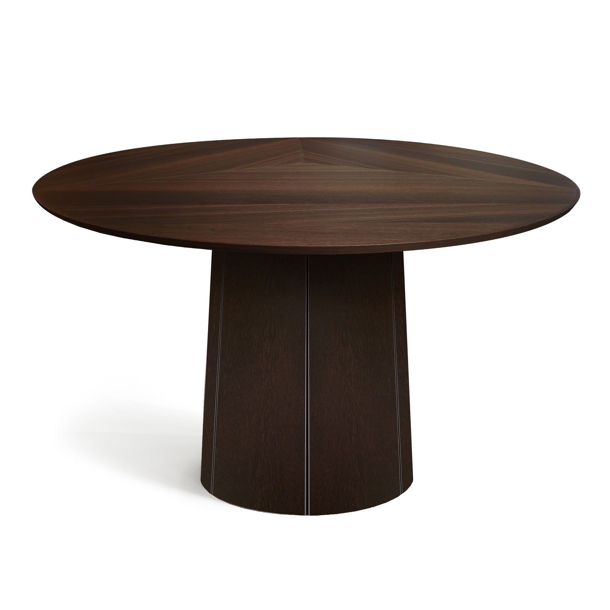 brown to black stained oak product image with pedestal base