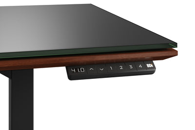 BDI Sequel Lift Desk Chocolate stained Walnut control panel detail  GALLERY
