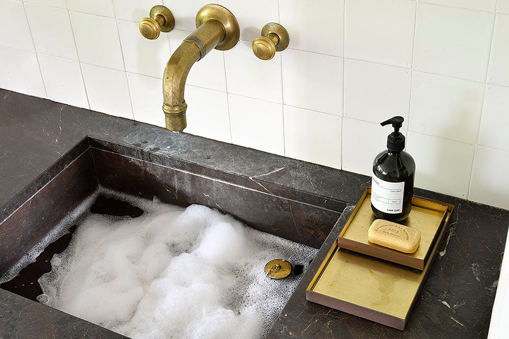 Gold Leaf Glass Valet Tray