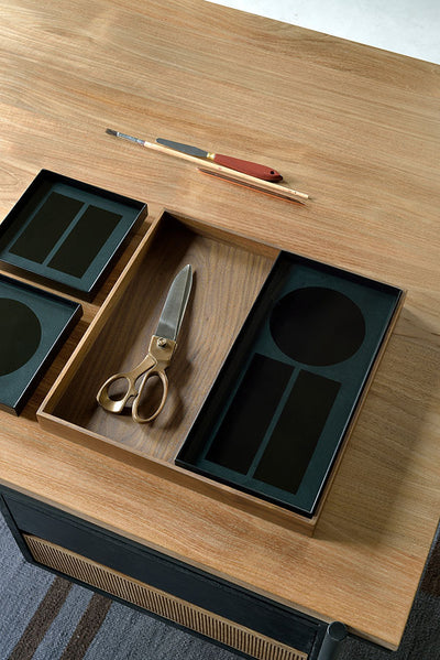 Charcoal Desk Organizer Tray Set Small