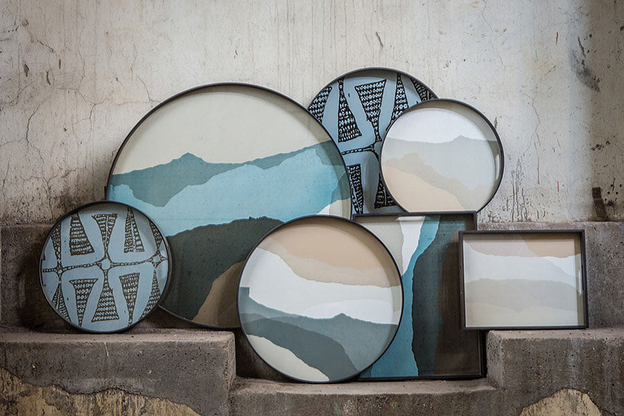 Slate Wabi Sabi Glass Tray Large