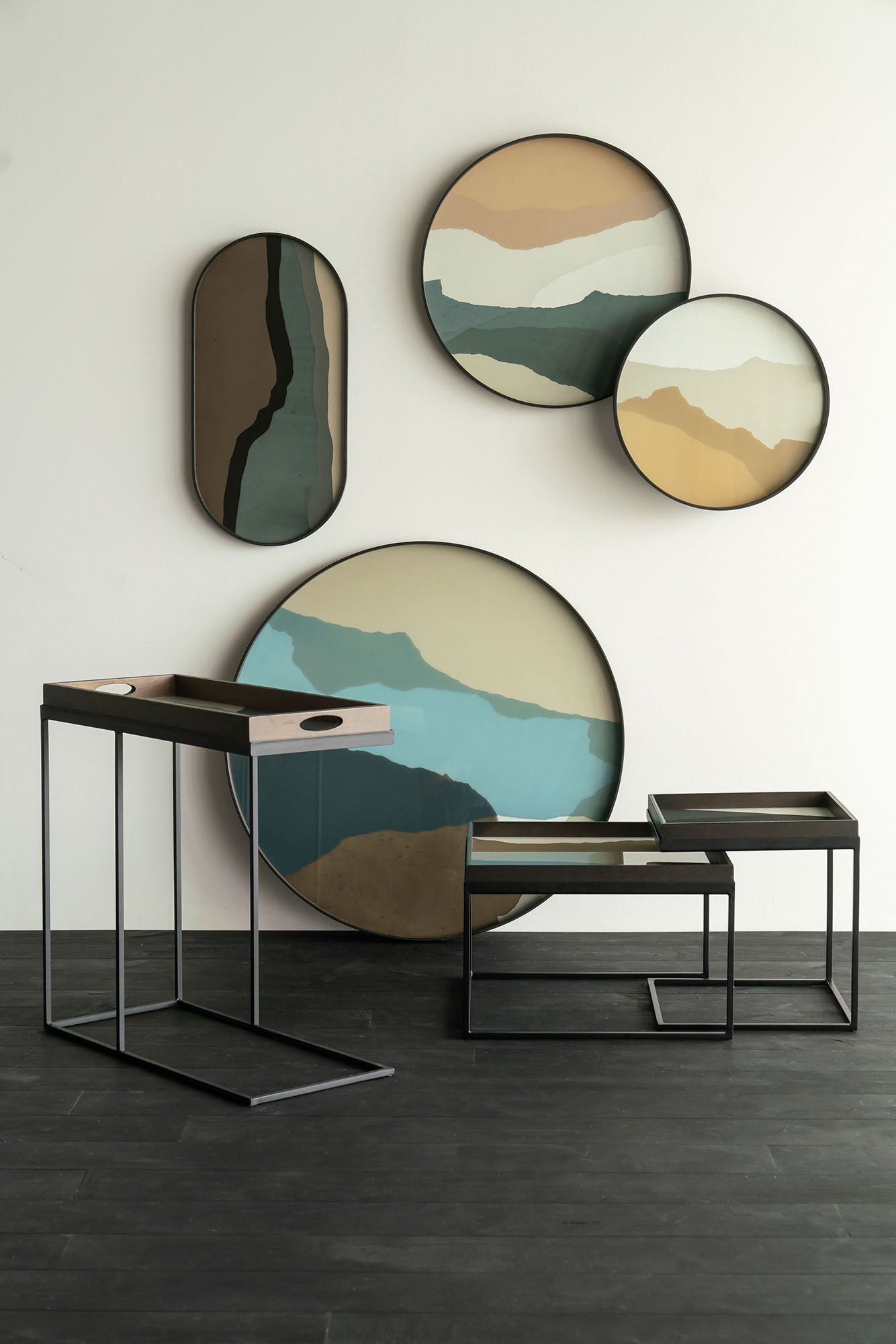 Slate Wabi Sabi Glass Tray Large