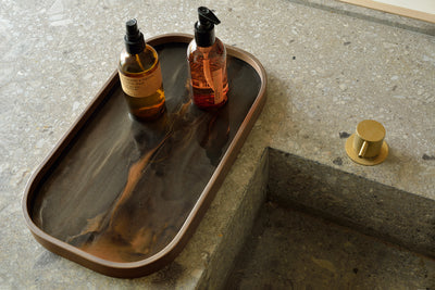 Bronze Organic Glass Valet Tray Rectangle