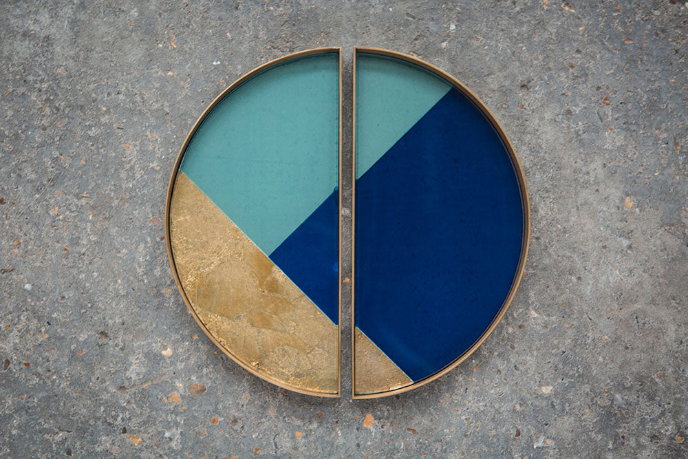 Geometric Half Moon Valet Tray