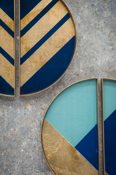 Geometric Half Moon Valet Tray