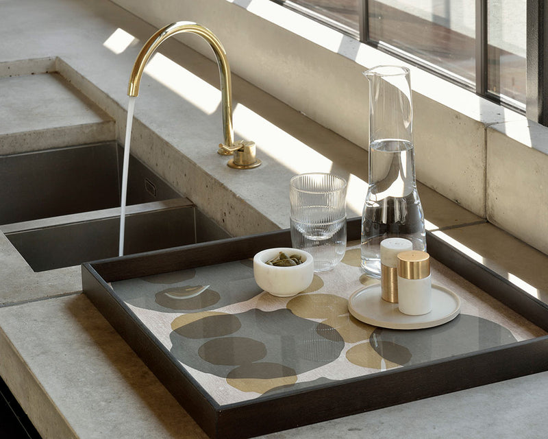 Layered Dots Glass Tray Large