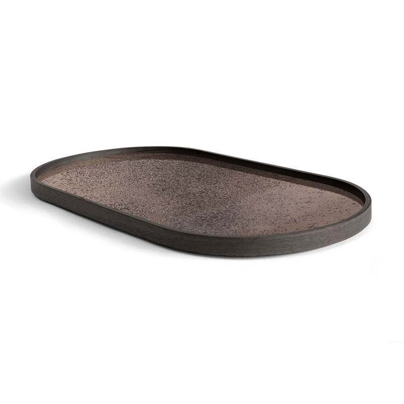 Bronze Aged Mirror Tray Oblong