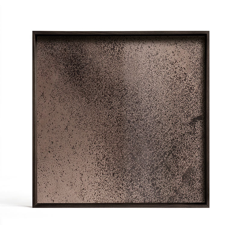 Bronze Aged Mirror Tray Square Small