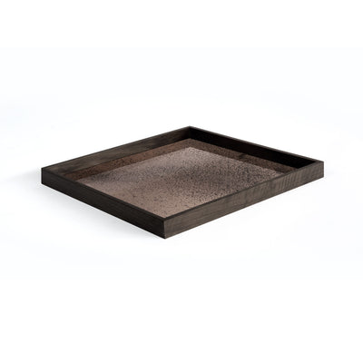 Bronze Aged Mirror Tray Square Small