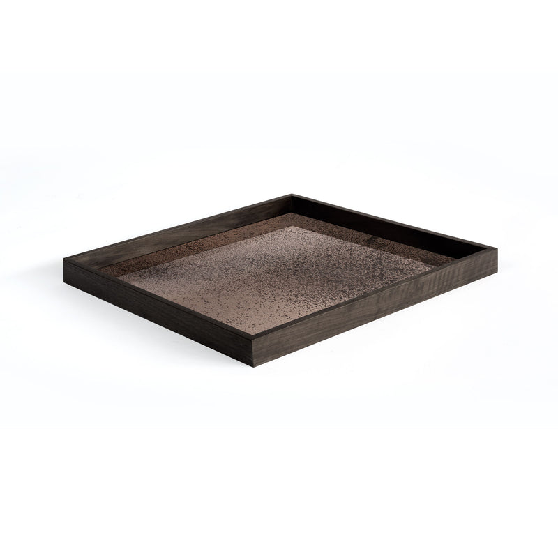 Bronze Aged Mirror Tray Square Small