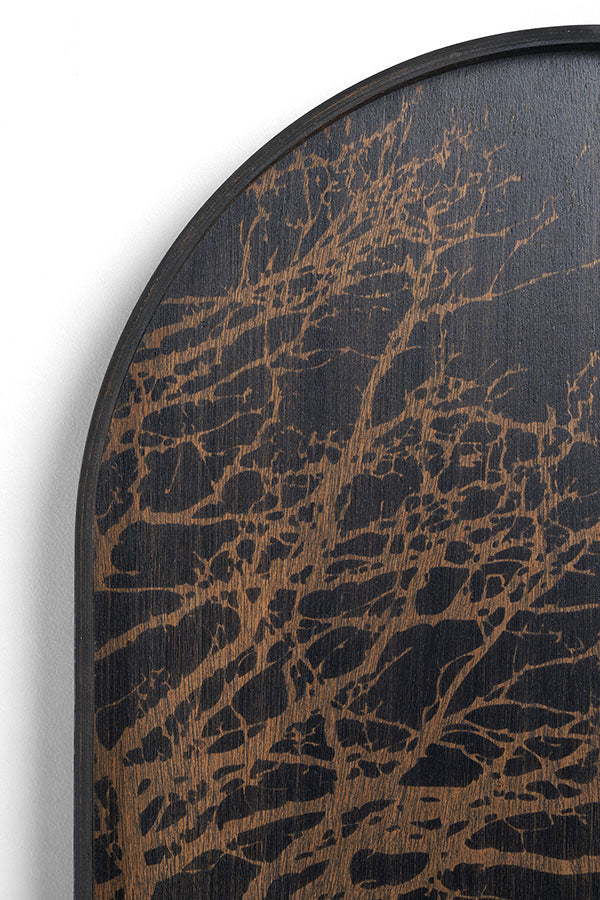 Black Tree Wooden Tray Oblong