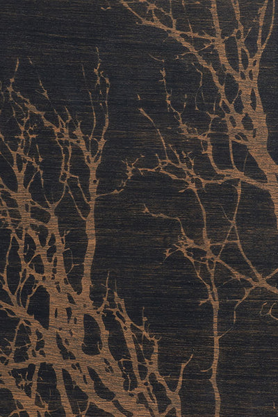 Black Tree Wooden Tray Oblong