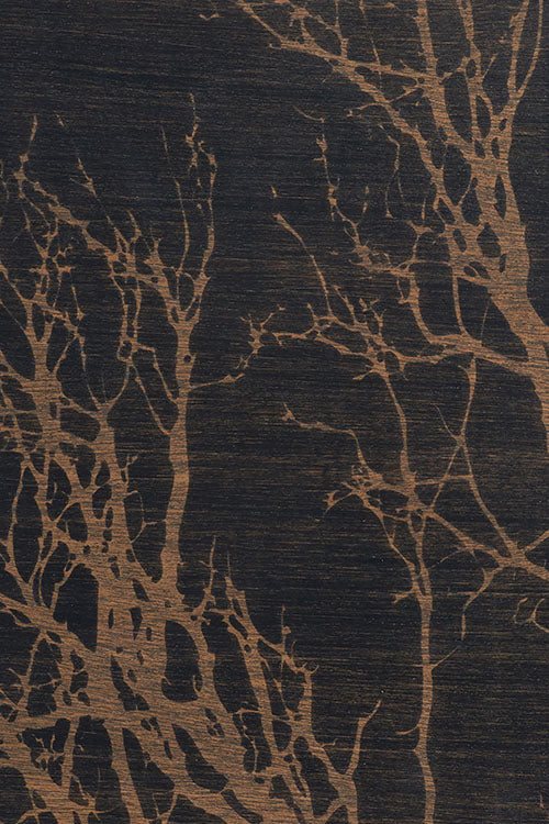Black Tree Wooden Tray Oblong