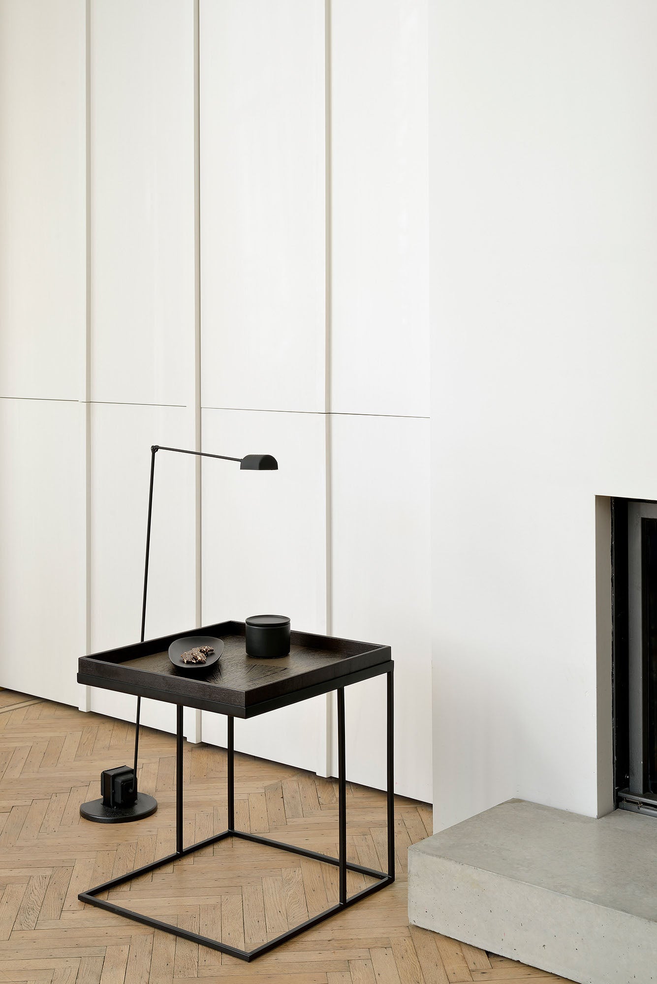 Black Slice Wooden Tray Square Large