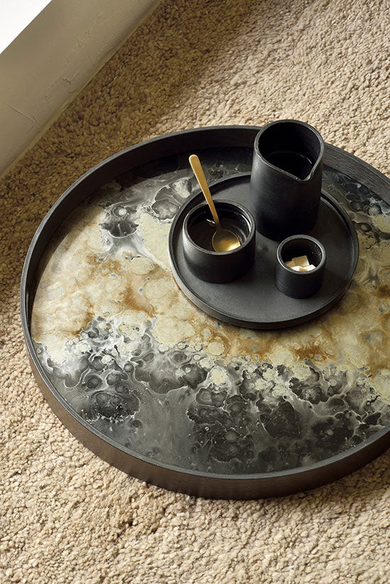 Black Organic Glass Tray Small