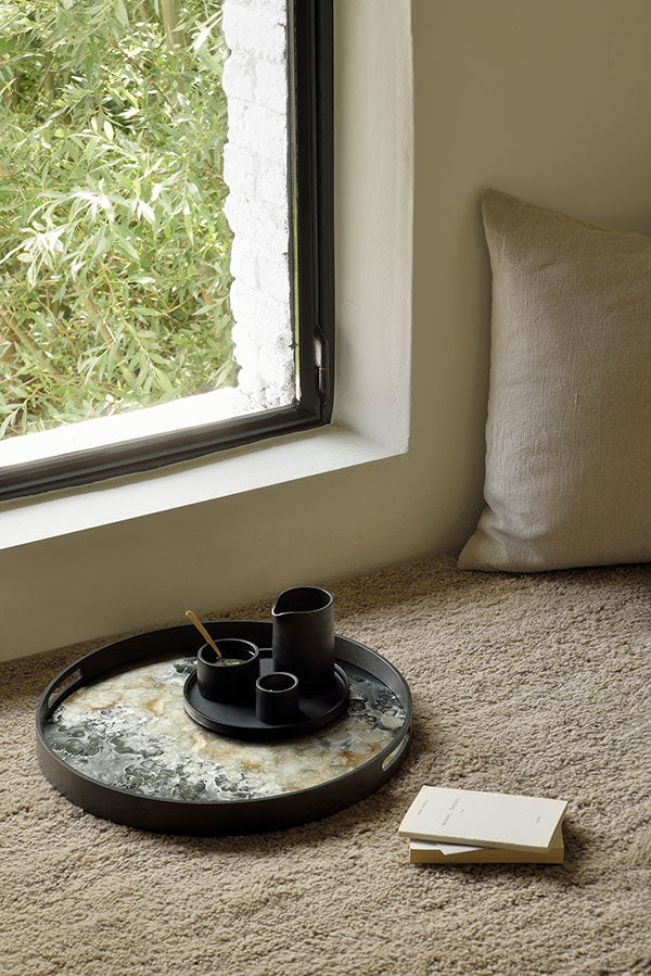 Black Organic Glass Tray Small