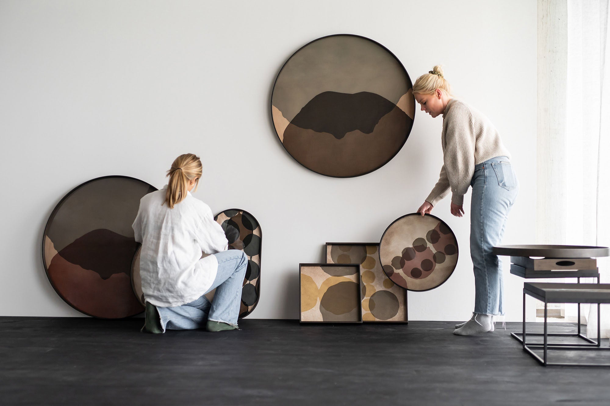 Layered Dots Glass Tray Large