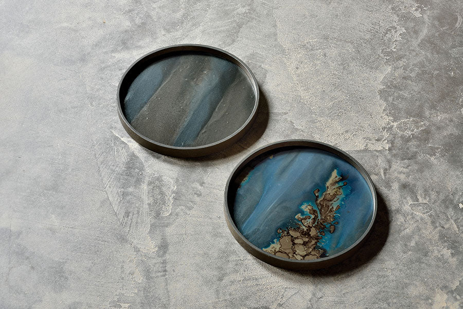 Slate Organic Glass Valet Tray