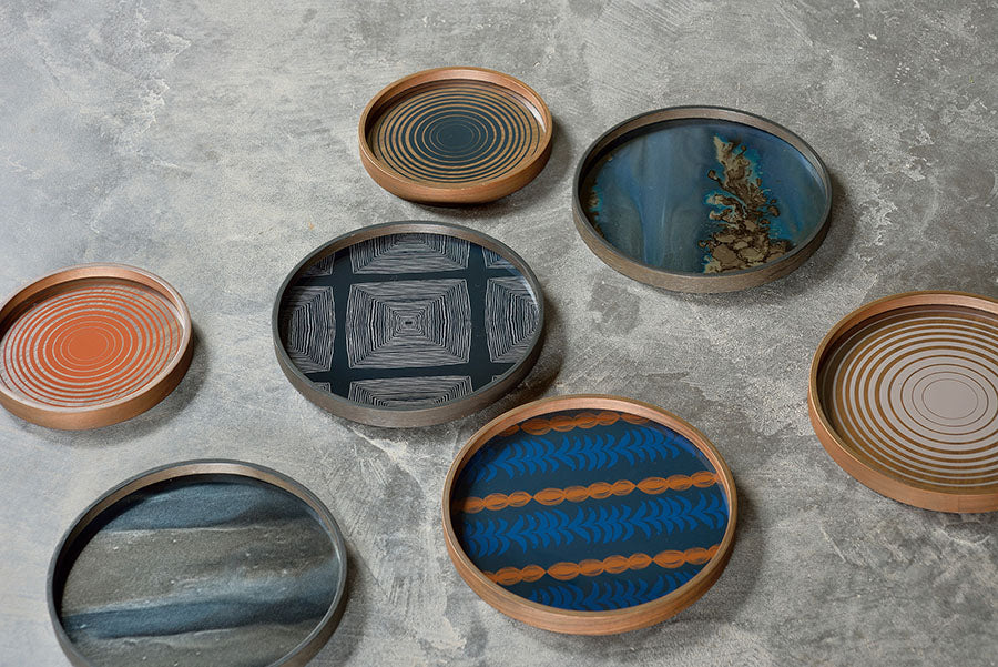 Graphic Organic Glass Valet Tray