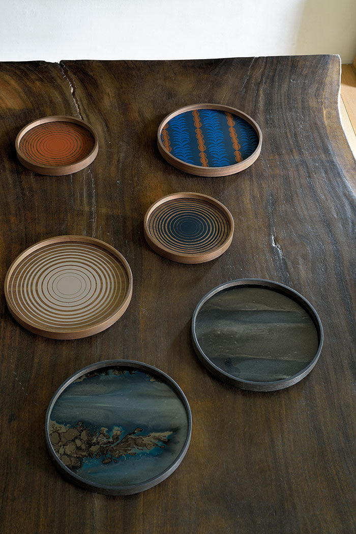 Graphic Organic Glass Valet Tray