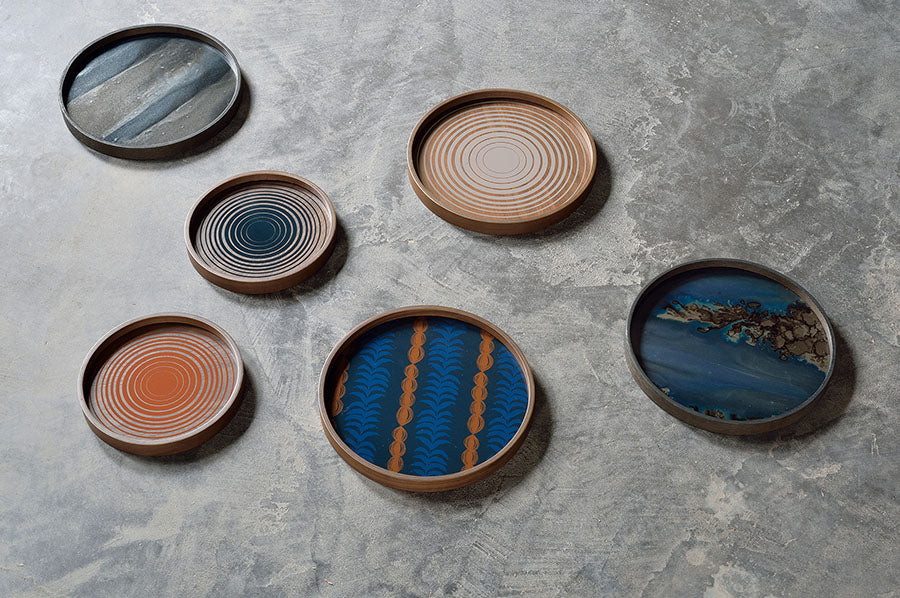 Graphic Organic Glass Valet Tray