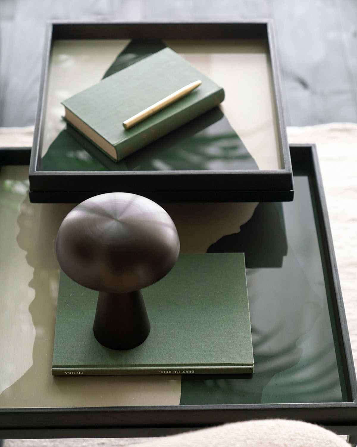 Cream Wabi Sabi Glass Tray Square Large