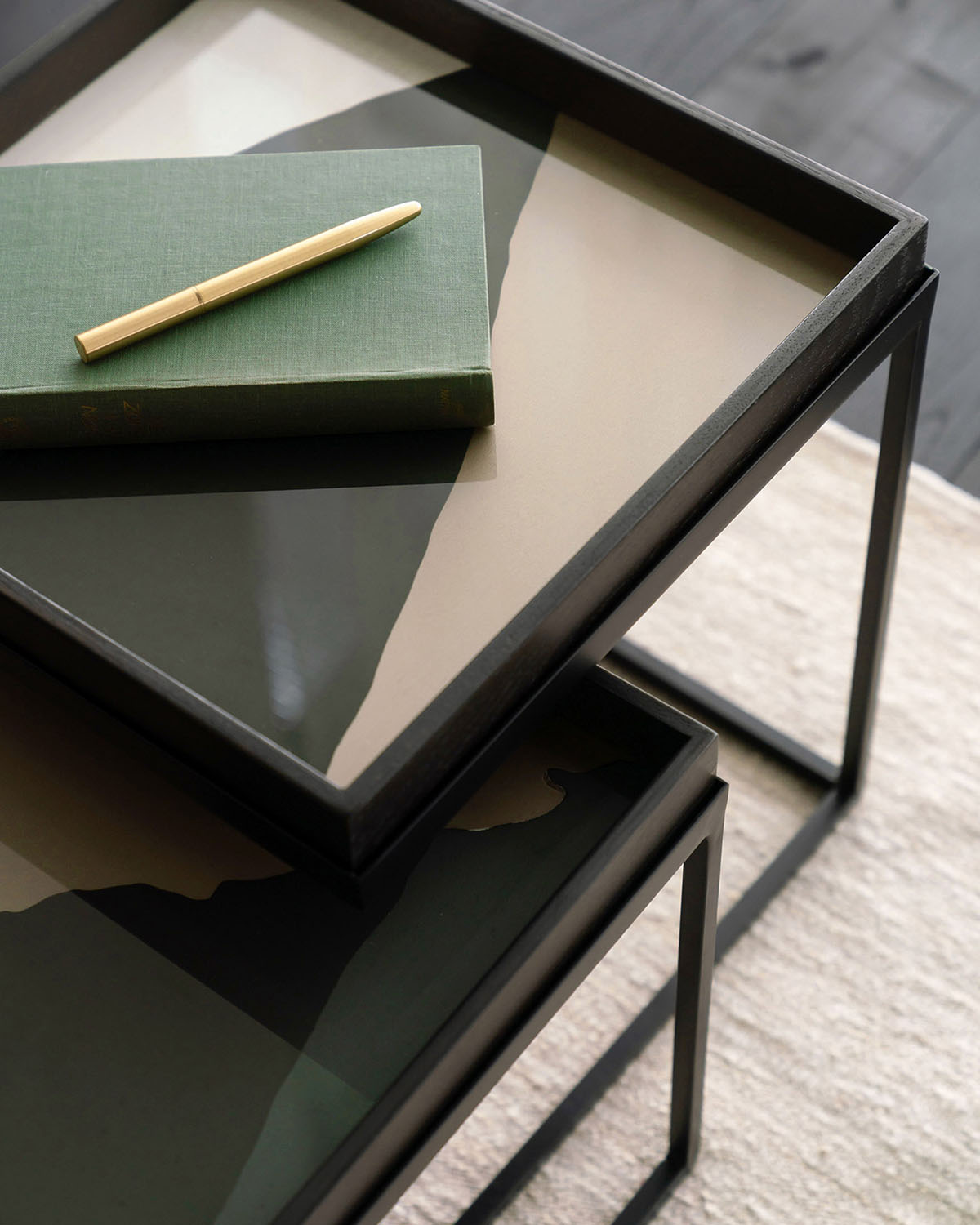 Cream Wabi Sabi Glass Tray Square Large