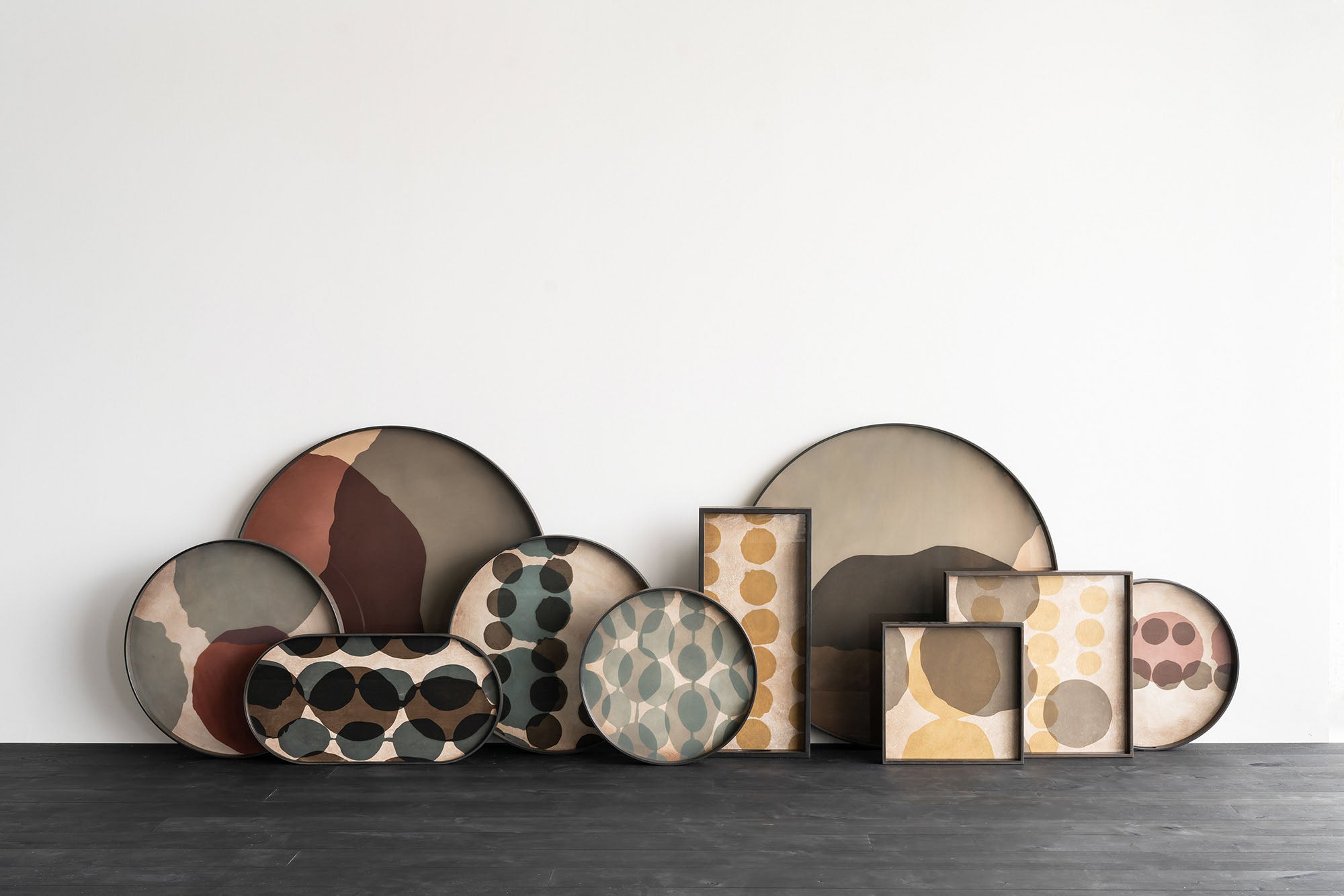 Layered Dots Glass Tray Large