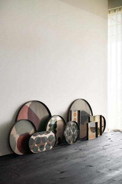 Layered Dots Glass Tray Large