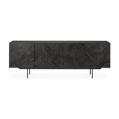 Teak Graphic Black Sideboard