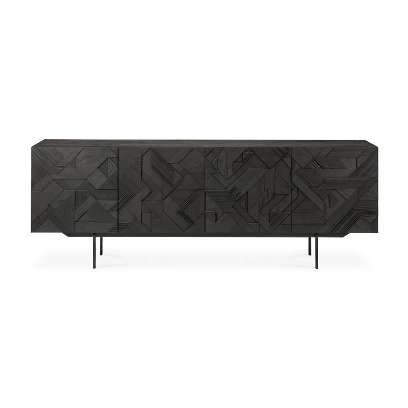 Teak Graphic Black Sideboard