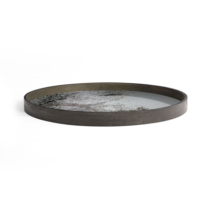 Clear Aged Mirror Tray Large