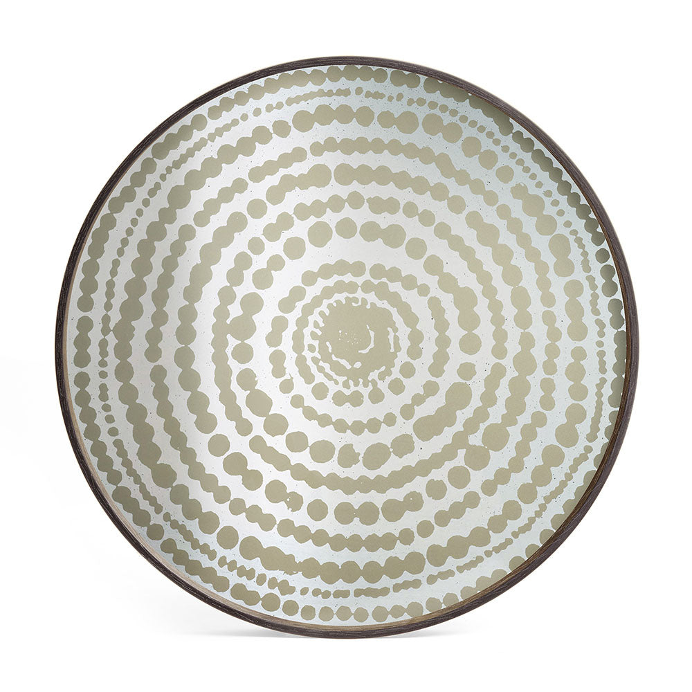 Gold Beads Mirror Tray Large