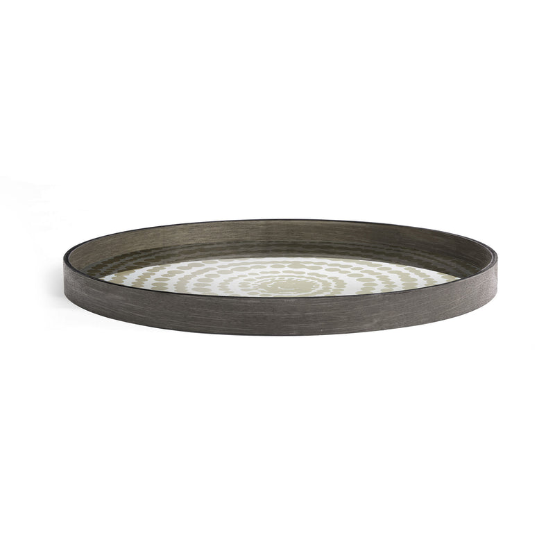 Gold Beads Mirror Tray Large