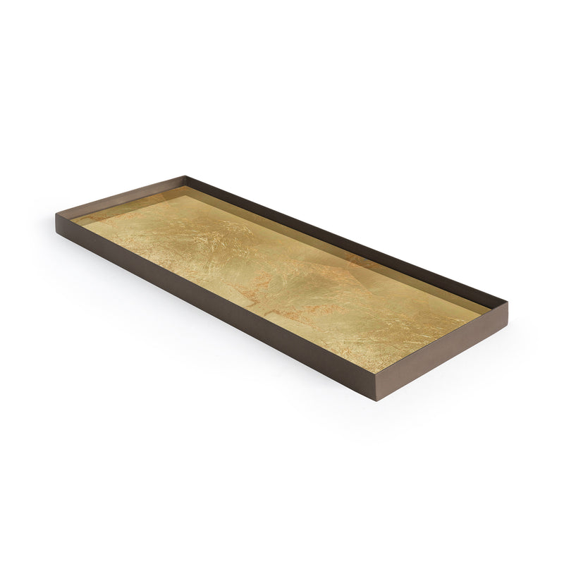 Gold Leaf Glass Valet Tray Large