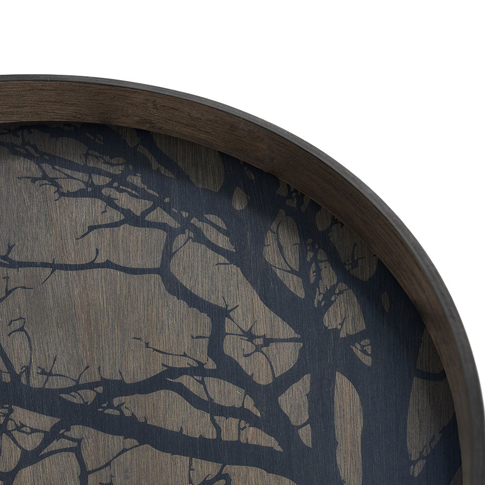 Black Tree Wooden Tray Large