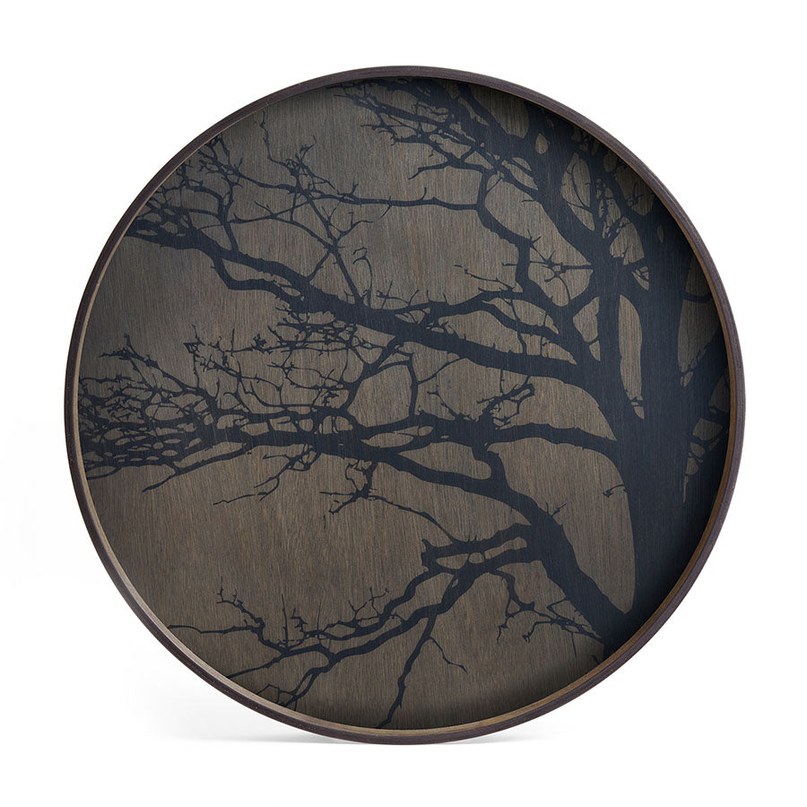 Black Tree Wooden Tray Large