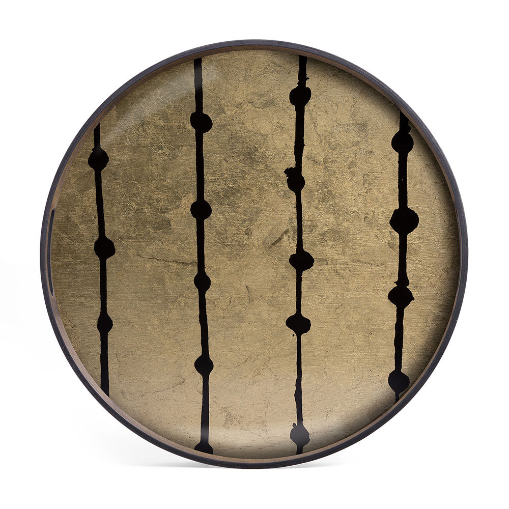 Gold Leaf Dots Glass Tray Small