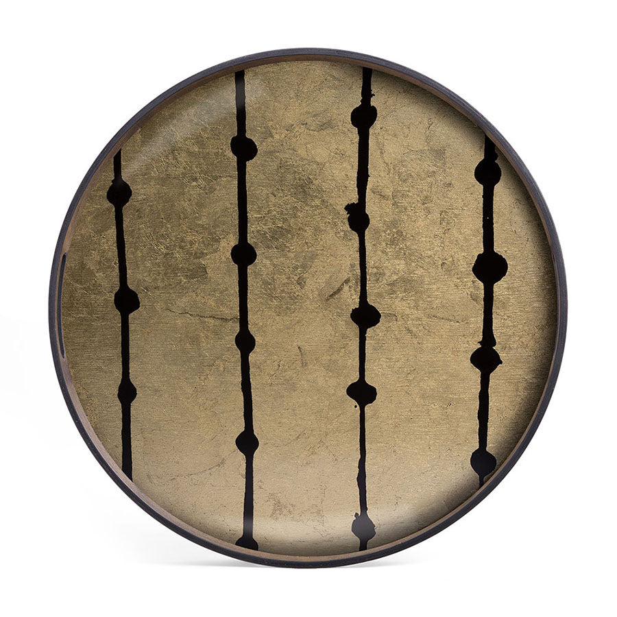 Gold Leaf Dots Glass Tray Small